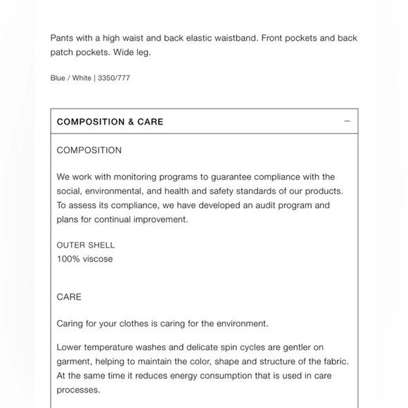 ZARA PAISLEY PRINT BLUE WHITE WIDE LEG PANTS - Picture 8 of 8